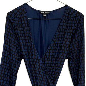 Banana Republic Long/3/4  Sleeve Wrap Dress Blue M